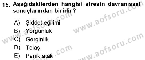 Acil Çağrı Yönetimi Dersi 2025 - 2026 Yılı (Vize) Ara Sınav Soruları 15. Soru