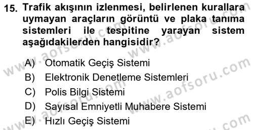 Acil Çağrı Yönetimi Dersi 2025 - 2026 Yılı Yaz Okulu Sınav Soruları 15. Soru
