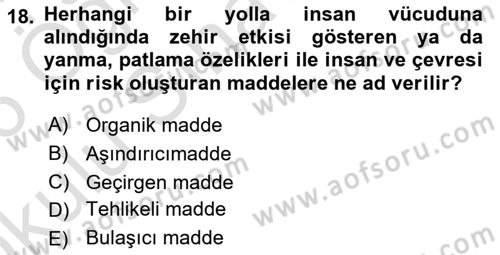 Acil Çağrı Yönetimi Dersi 2025 - 2026 Yılı Yaz Okulu Sınav Soruları 18. Soru