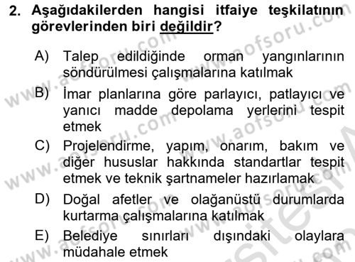 Acil Çağrı Yönetimi Dersi 2025 - 2026 Yılı Yaz Okulu Sınav Soruları 2. Soru