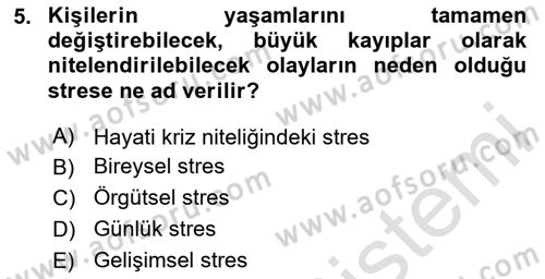 Acil Çağrı Yönetimi Dersi 2025 - 2026 Yılı Yaz Okulu Sınav Soruları 5. Soru