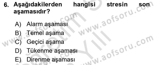 Acil Çağrı Yönetimi Dersi 2025 - 2026 Yılı Yaz Okulu Sınav Soruları 6. Soru