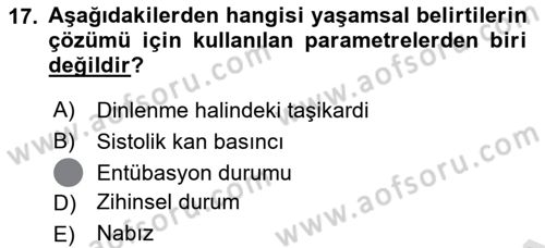 Afet Yönetiminde Sağlık Hizmetleri Dersi 2023 - 2024 Yılı (Final) Dönem Sonu Sınavı 17. Soru