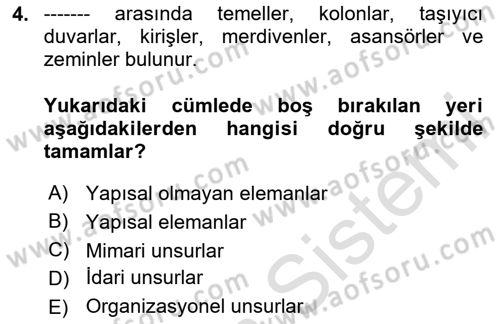 Afet Yönetiminde Sağlık Hizmetleri Dersi 2024 - 2025 Yılı (Final) Dönem Sonu Sınav Soruları 4. Soru