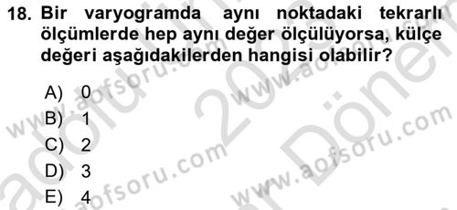 Veri Analizi Ve Değerlendirme Dersi 2023 - 2024 Yılı (Final) Dönem Sonu Sınav Soruları 18. Soru