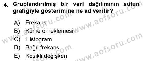 Veri Analizi Ve Değerlendirme Dersi 2024 - 2025 Yılı (Vize) Ara Sınav Soruları 4. Soru