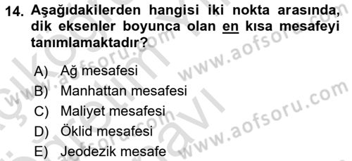 Veri Analizi Ve Değerlendirme Dersi 2024 - 2025 Yılı Yaz Okulu Sınav Soruları 14. Soru