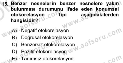 Veri Analizi Ve Değerlendirme Dersi 2024 - 2025 Yılı Yaz Okulu Sınav Soruları 15. Soru