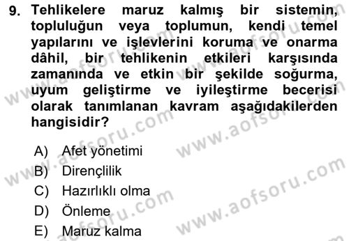 Veri Analizi Ve Değerlendirme Dersi Yaz Okulu Sınavı Deneme Sınav Soruları 9. Soru