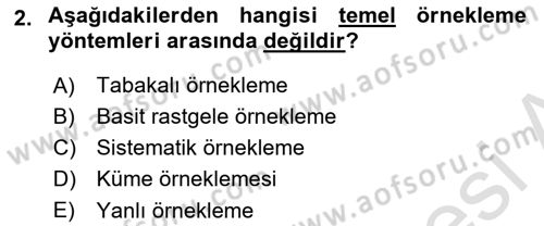 Veri Analizi Ve Değerlendirme Dersi 2025 - 2026 Yılı (Vize) Ara Sınav Soruları 2. Soru