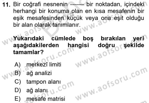 Veri Analizi Ve Değerlendirme Dersi 2025 - 2026 Yılı (Final) Dönem Sonu Sınav Soruları 11. Soru