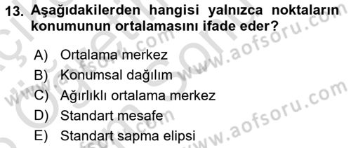 Veri Analizi Ve Değerlendirme Dersi 2025 - 2026 Yılı (Final) Dönem Sonu Sınav Soruları 13. Soru