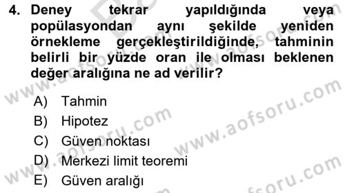 Veri Analizi Ve Değerlendirme Dersi 2025 - 2026 Yılı (Final) Dönem Sonu Sınav Soruları 4. Soru
