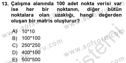 Veri Analizi Ve Değerlendirme Dersi 2025 - 2026 Yılı Yaz Okulu Sınav Soruları 13. Soru