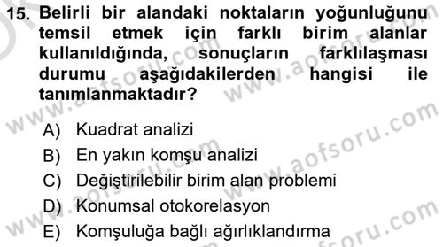 Veri Analizi Ve Değerlendirme Dersi 2025 - 2026 Yılı Yaz Okulu Sınav Soruları 15. Soru