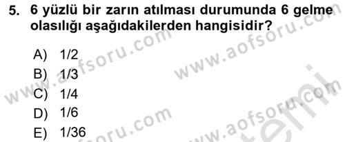 Veri Analizi Ve Değerlendirme Dersi 2025 - 2026 Yılı Yaz Okulu Sınav Soruları 5. Soru