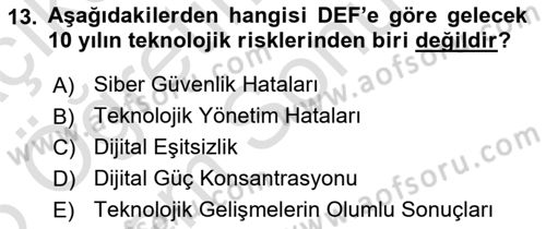 Sürdürülebilir Kentsel Dayanıklılık Dersi 2024 - 2025 Yılı (Final) Dönem Sonu Sınav Soruları 13. Soru