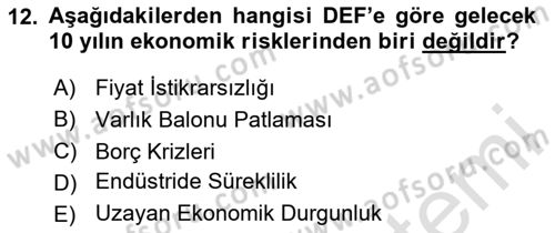 Sürdürülebilir Kentsel Dayanıklılık Dersi 2025 - 2026 Yılı Yaz Okulu Sınav Soruları 12. Soru