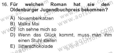 Almanca 2 Dersi 2012 - 2013 Yılı Tek Ders Sınav Soruları 16. Soru