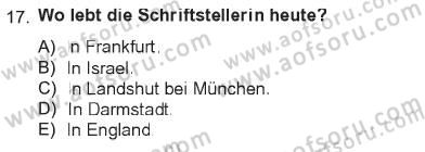 Almanca 2 Dersi 2012 - 2013 Yılı Tek Ders Sınav Soruları 17. Soru