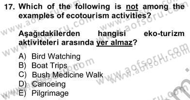 Turizm İçin Almanca 2 Dersi 2012 - 2013 Yılı (Vize) Ara Sınav Soruları 17. Soru