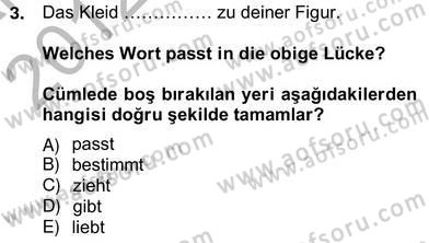 Almanca 2 Dersi 2012 - 2013 Yılı (Vize) Ara Sınavı 3. Soru