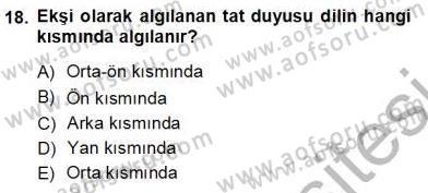 İnsan Anatomisi Ve Fizyolojisi Dersi Ara Sınavı Deneme Sınav Soruları 18. Soru