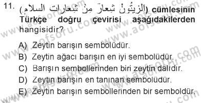 Arapça 1 Dersi 2012 - 2013 Yılı Tek Ders Sınav Soruları 11. Soru