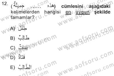 Arapça 1 Dersi 2012 - 2013 Yılı Tek Ders Sınav Soruları 12. Soru