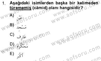 Arapça 2 Dersi 2012 - 2013 Yılı (Final) Dönem Sonu Sınav Soruları 1. Soru