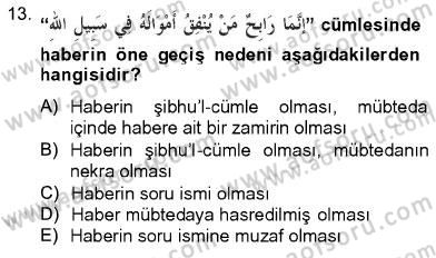 Arapça 2 Dersi 2012 - 2013 Yılı (Final) Dönem Sonu Sınav Soruları 13. Soru