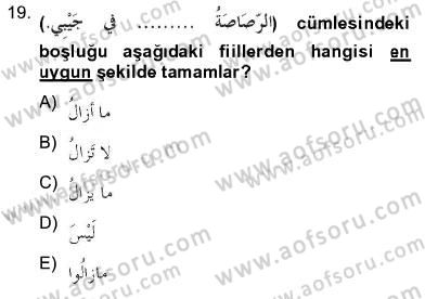 Arapça 2 Dersi 2012 - 2013 Yılı (Final) Dönem Sonu Sınav Soruları 19. Soru