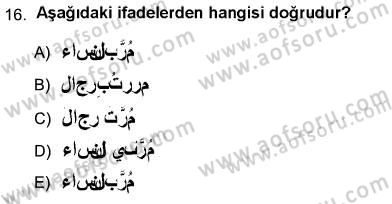 Arapça 3 Dersi 2012 - 2013 Yılı (Vize) Ara Sınav Soruları 16. Soru