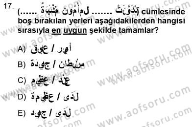 Arapça 3 Dersi 2012 - 2013 Yılı (Vize) Ara Sınav Soruları 17. Soru