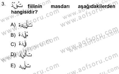 Arapça 3 Dersi 2012 - 2013 Yılı (Vize) Ara Sınav Soruları 3. Soru