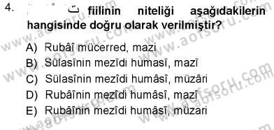 Arapça 3 Dersi 2012 - 2013 Yılı (Vize) Ara Sınav Soruları 4. Soru
