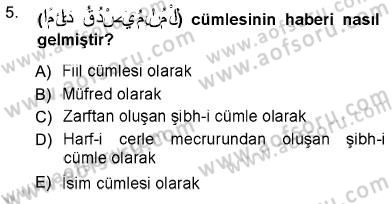 Arapça 3 Dersi 2012 - 2013 Yılı (Vize) Ara Sınav Soruları 5. Soru