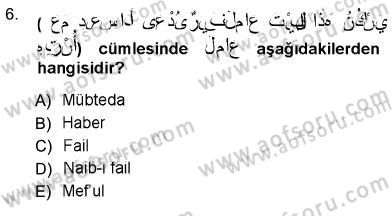 Arapça 3 Dersi 2012 - 2013 Yılı (Vize) Ara Sınav Soruları 6. Soru