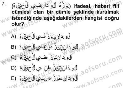 Arapça 3 Dersi 2012 - 2013 Yılı (Vize) Ara Sınav Soruları 7. Soru