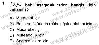 Arapça 3 Dersi 2012 - 2013 Yılı (Final) Dönem Sonu Sınav Soruları 1. Soru