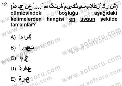 Arapça 3 Dersi 2012 - 2013 Yılı (Final) Dönem Sonu Sınav Soruları 12. Soru