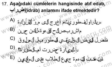 Arapça 3 Dersi 2012 - 2013 Yılı (Final) Dönem Sonu Sınav Soruları 17. Soru