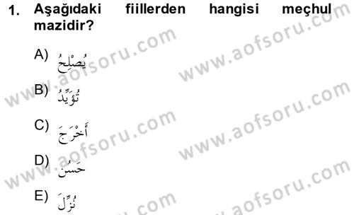 Arapça 3 Dersi 2013 - 2014 Yılı (Vize) Ara Sınav Soruları 1. Soru