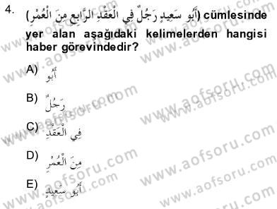 Arapça 3 Dersi 2013 - 2014 Yılı (Final) Dönem Sonu Sınav Soruları 4. Soru