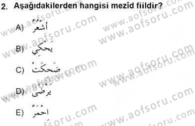 Arapça 3 Dersi 2015 - 2016 Yılı Tek Ders Sınav Soruları 2. Soru