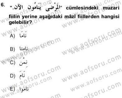 Arapça 3 Dersi 2015 - 2016 Yılı Tek Ders Sınav Soruları 6. Soru