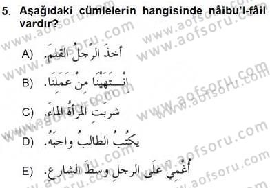 Arapça 3 Dersi 2016 - 2017 Yılı (Final) Dönem Sonu Sınav Soruları 5. Soru