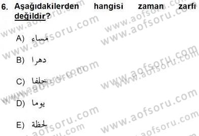 Arapça 3 Dersi 2016 - 2017 Yılı (Final) Dönem Sonu Sınav Soruları 6. Soru
