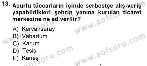 Anadolu Arkeolojisi Dersi Ara Sınavı Deneme Sınav Soruları 13. Soru
