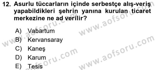Anadolu Arkeolojisi Dersi Ara Sınavı Deneme Sınav Soruları 12. Soru